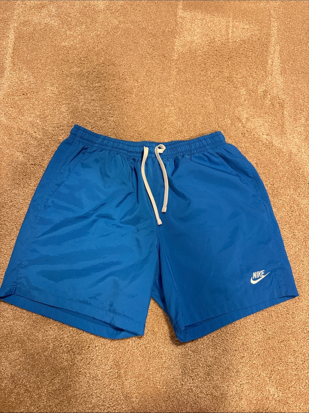 Nike Men’s Royal Blue Swim Trunks with White Drawstring